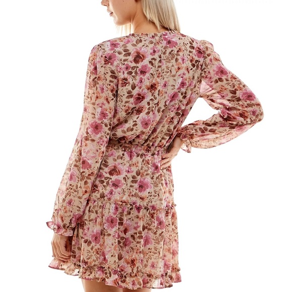 Crystal doll floral pink brown dress - Picture 5 of 9